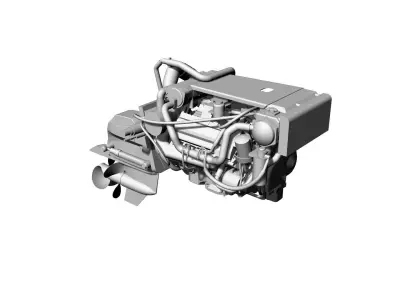 Marine Stern Drive Inboard Engine 3D model
