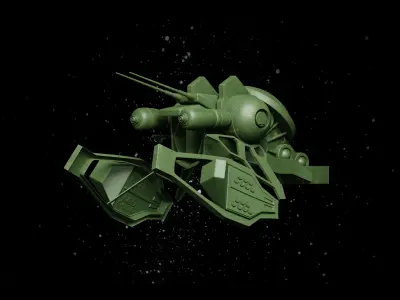 Sci-Fi Spaceship Low-poly 3D model from CGTrader