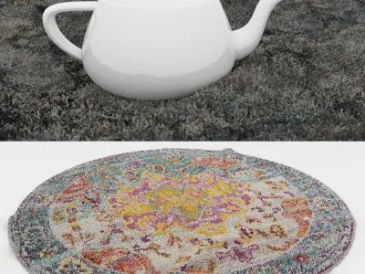 Round Rug Set 56 3D model