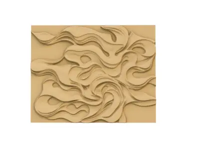 modern panel wall decor set wall relief mural CNC 95 3D model