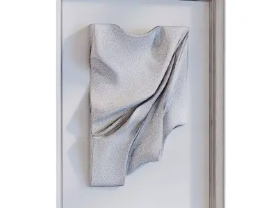 modern 3d frame wave set 779 Low-poly 3D model