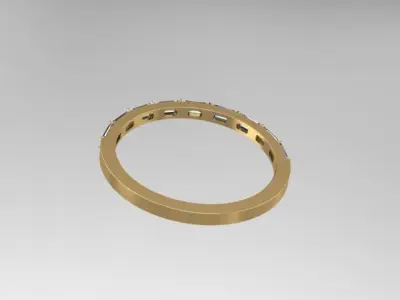 Engagement diamond ring baguette Free 3D print model