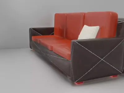 Sofa-1 sofa with cushions 3D model