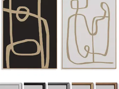 Abstract Painting Frame set 3D model 217
