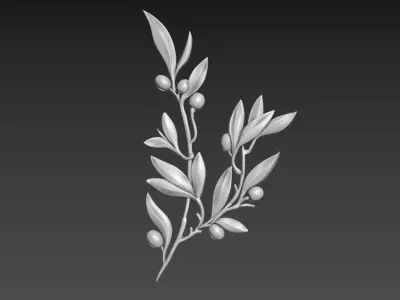 Olive branch relief 3D model