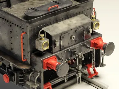 European Steam Locomotive Train Engine 3D model