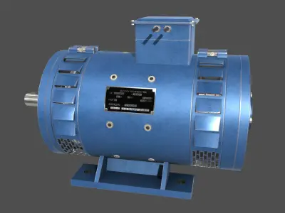 DC electric motor Low-poly 3D model
