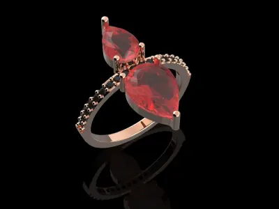  Fashion Ring With Brilliants 3D Print Model 3D print model purchase