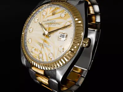 ROLEX Datejust 36 Golden Palm Fluted Oyster 3D model