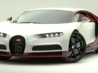 Bugatti Chiron Sport 2021 White 3D model