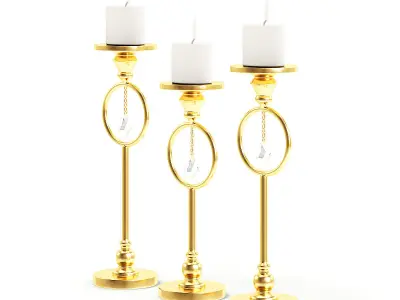 Golden Candlesticks 3D model