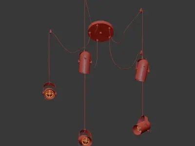 Tube Pendant White 3D model