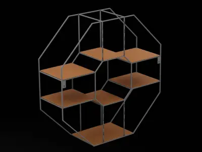 Geometrical Furniture Design Low-poly 3D model