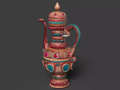 Chinese kettle   Low-poly 3D model