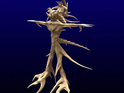 Spore Warrior Alien Character Free low-poly 3D model