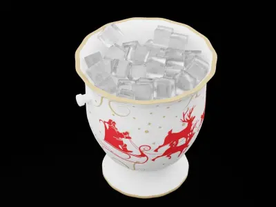 Christmas Ice Bucket Low-poly 3D model