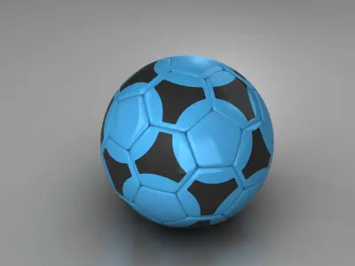 Soccerball blue black Low-poly 3D model