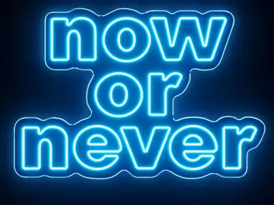 Now Or Never Neon Sign 3D model