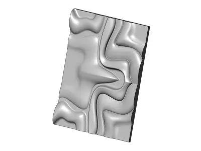 Mirrored organic sculpture wall art relief panel 3D print model