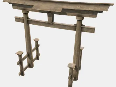 Low Poly PBR Torii Gate Low-poly 3D model