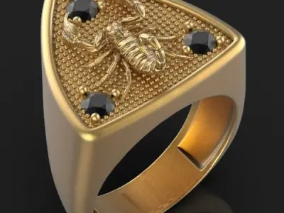 scorpion ring Silver Gold  Print 3D print model