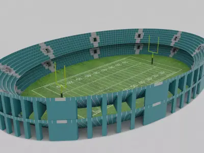 American Football Stadium Low-poly 3D model 3