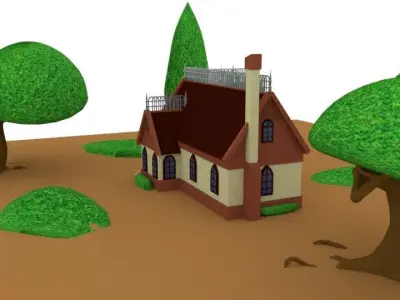 HouseVilla house in countryside 3D model