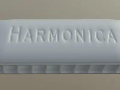 Low Poly Harmonica PBR 4 paints Low-poly 3D model