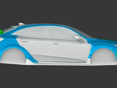 HONDA CIVIC TYPE-R VARIS ARISING 2 Low-poly 3D model