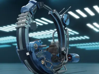 Sci-fi motorbike 3D model