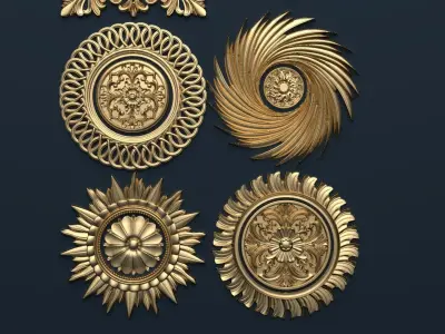 Collection of mirrors 3D model 01 3D model