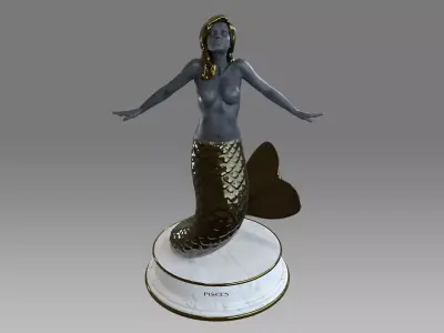 Zodiac Sign Female Pisces Low-poly 3D model
