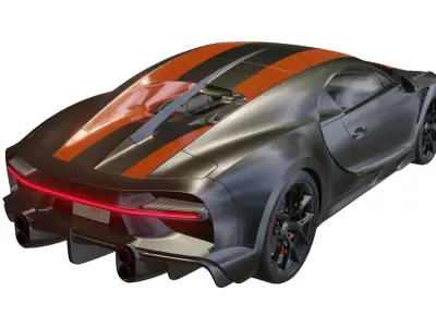 Bugatti Chiron Super Sport 300 Low-poly 3D model