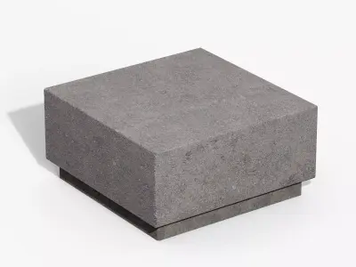 Granite Bollard Seat Low-poly 3D model