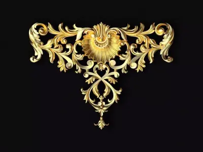 Central decor ornament for furniture 3D model 872