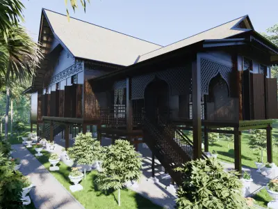 Perak Traditional House of Malaysia 3D model