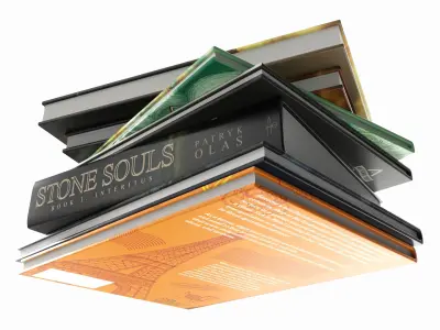 Books for interior decoration 05 3D model