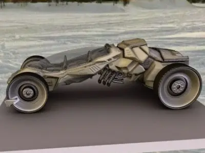 Futuristic Car Game-Ready Free low-poly 3D model