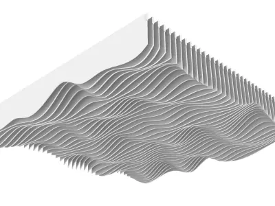 Parametric Ceiling Wave Contour Design with Hangers 3D model