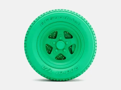 15x7 Weld Pro Star Wheel BFGoodrich Radial TA Tire 3D print model