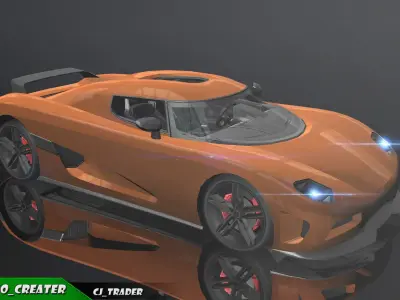 Low-Poly Koenigsegg CCX Racing Car 3D Model Low-poly 3D model