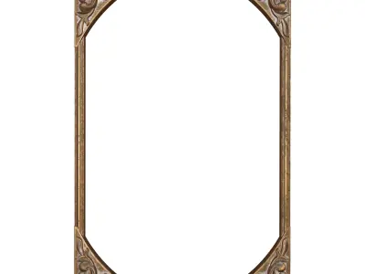 Frame Mirror Ornamental Art Nouveau - 3 Materials - Vol 07 3D model