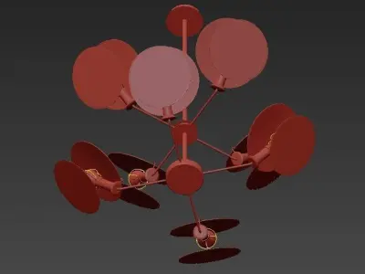 O Brien gold chandelier with five lights 3D model