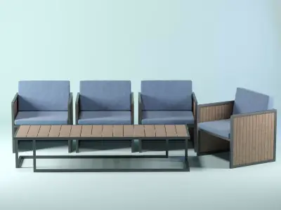 Exterior Table and Chair model 3D model