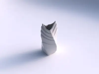 Vase twisted double arc quadratic with smooth horizontal ribb... 3D print model