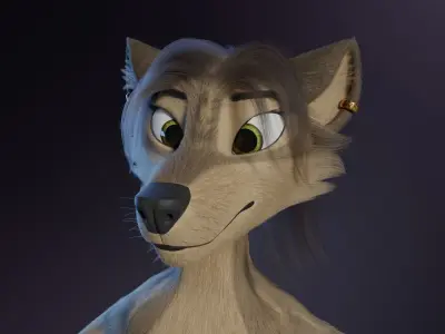 Natalie Anthro Wolf 3D model