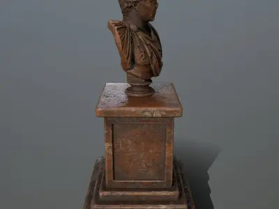Pompee bust of roman emperor Low-poly 3D model