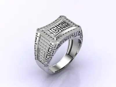 Print Ready STL 3DM  Gents Rings Diamond Men Ring  3D print model