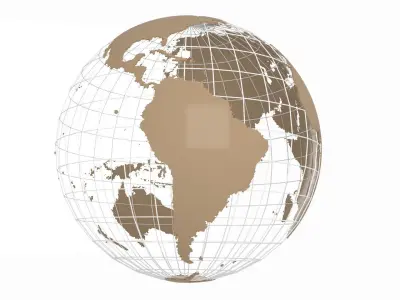 Globe News Skeleton Hardwood color 3D model