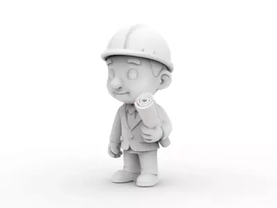 Cartoon Engineer 3D Printable 3D print model